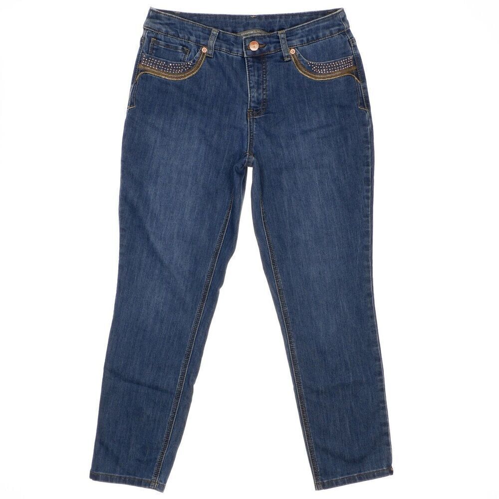 Christopher & Banks Signature Slimming Ankle Jeans Size 4 Blue Stretch 29 x 26.5